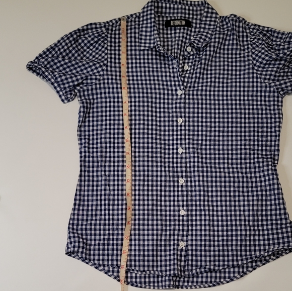 Reformation Vermont Gingham Short Sleeve Top - Picture 9 of 10